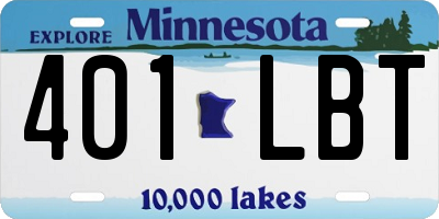 MN license plate 401LBT