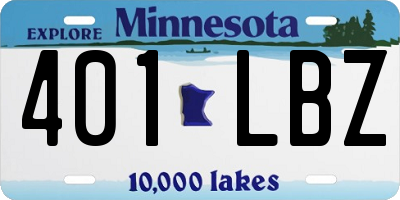 MN license plate 401LBZ