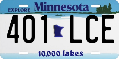 MN license plate 401LCE