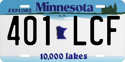 MN license plate 401LCF