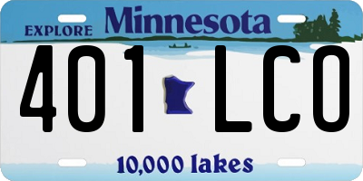 MN license plate 401LCO
