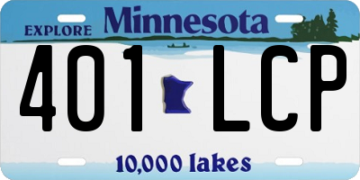 MN license plate 401LCP
