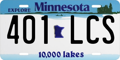MN license plate 401LCS