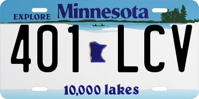 MN license plate 401LCV