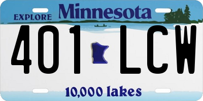 MN license plate 401LCW