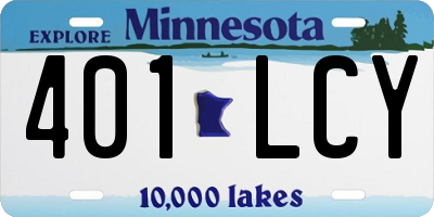 MN license plate 401LCY