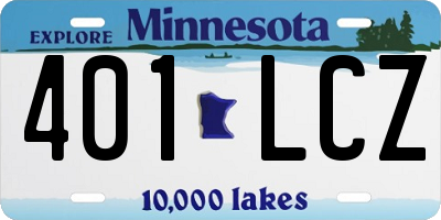 MN license plate 401LCZ