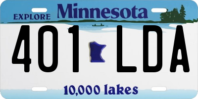 MN license plate 401LDA