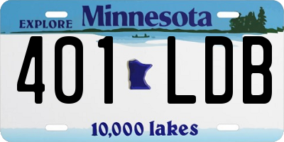 MN license plate 401LDB