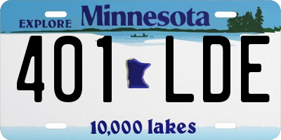 MN license plate 401LDE