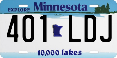 MN license plate 401LDJ