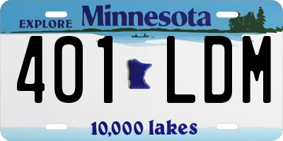 MN license plate 401LDM
