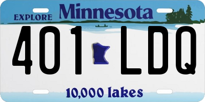 MN license plate 401LDQ