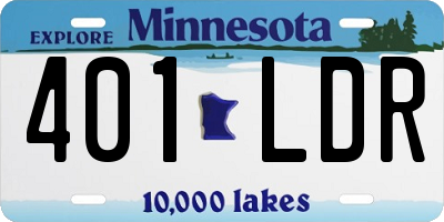 MN license plate 401LDR