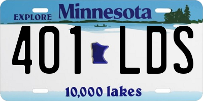 MN license plate 401LDS