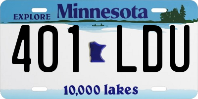 MN license plate 401LDU