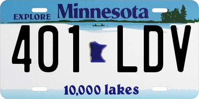 MN license plate 401LDV