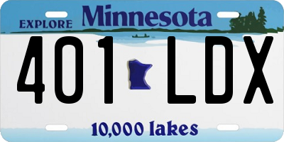 MN license plate 401LDX