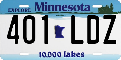 MN license plate 401LDZ