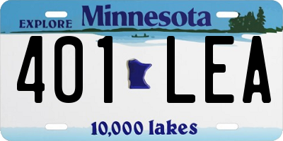 MN license plate 401LEA