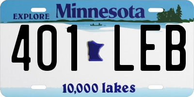 MN license plate 401LEB