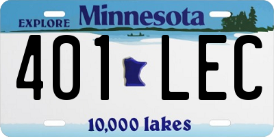 MN license plate 401LEC