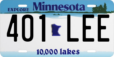 MN license plate 401LEE