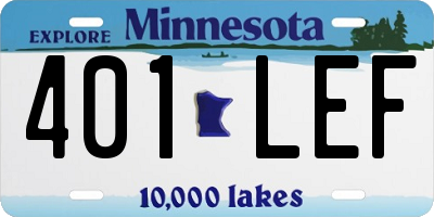 MN license plate 401LEF