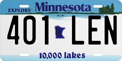 MN license plate 401LEN