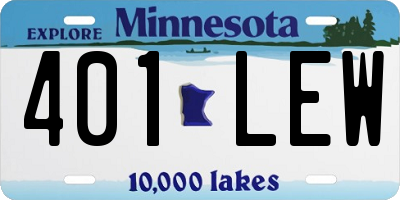 MN license plate 401LEW
