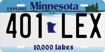 MN license plate 401LEX