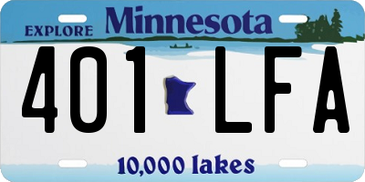 MN license plate 401LFA