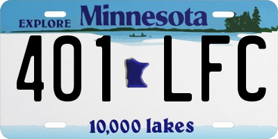 MN license plate 401LFC
