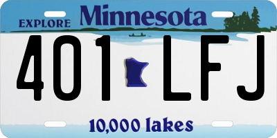 MN license plate 401LFJ