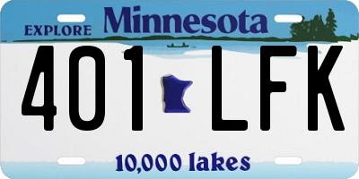 MN license plate 401LFK