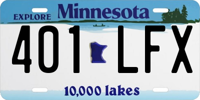 MN license plate 401LFX