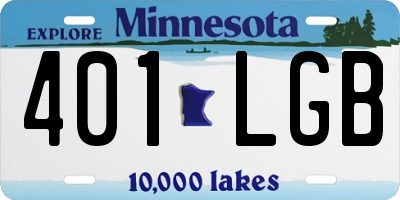 MN license plate 401LGB