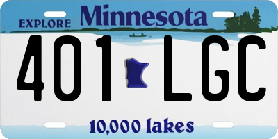 MN license plate 401LGC