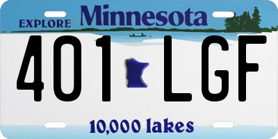 MN license plate 401LGF