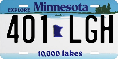 MN license plate 401LGH
