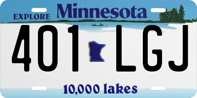 MN license plate 401LGJ