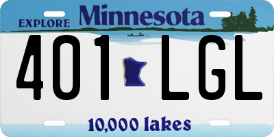 MN license plate 401LGL