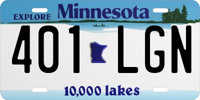 MN license plate 401LGN