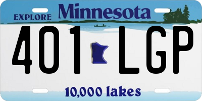 MN license plate 401LGP