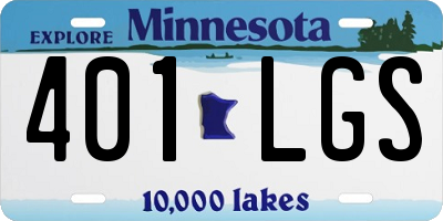 MN license plate 401LGS