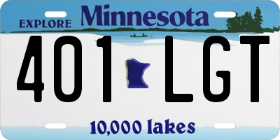 MN license plate 401LGT