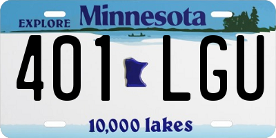 MN license plate 401LGU