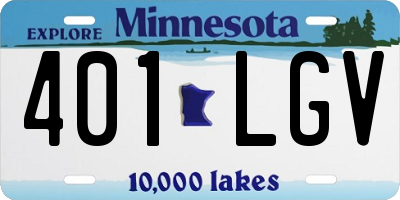 MN license plate 401LGV