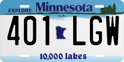 MN license plate 401LGW