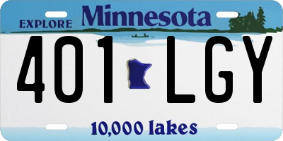MN license plate 401LGY
